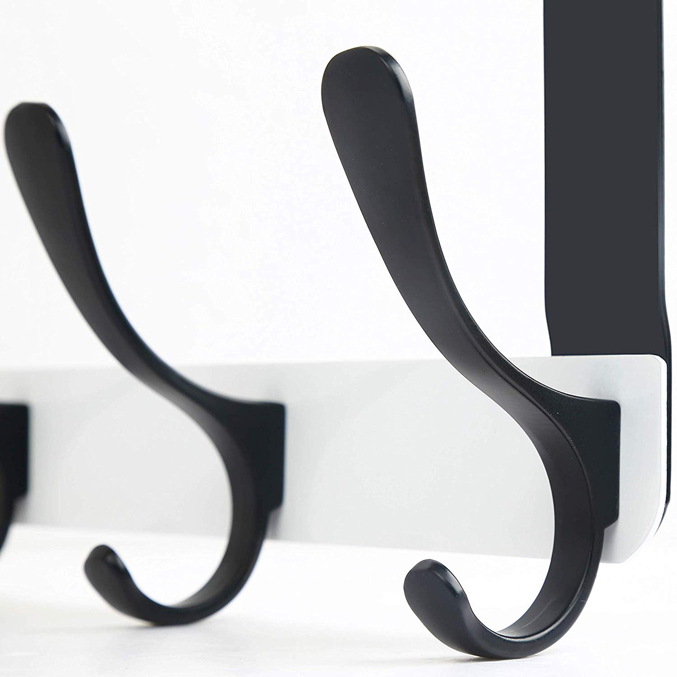 SKOLOO Over The Door Hook, Door Hanger Hooks for Hanging Clothes, Towels, Coats, Hats, Over The Door Towel Hook - Black, Assembly Required