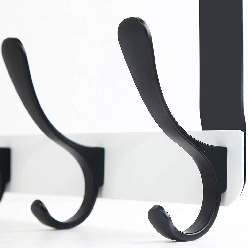 SKOLOO Over The Door Hook, Door Hanger Hooks for Hanging Clothes, Towels, Coats, Hats, Over The Door Towel Hook - Black, Assembly Required