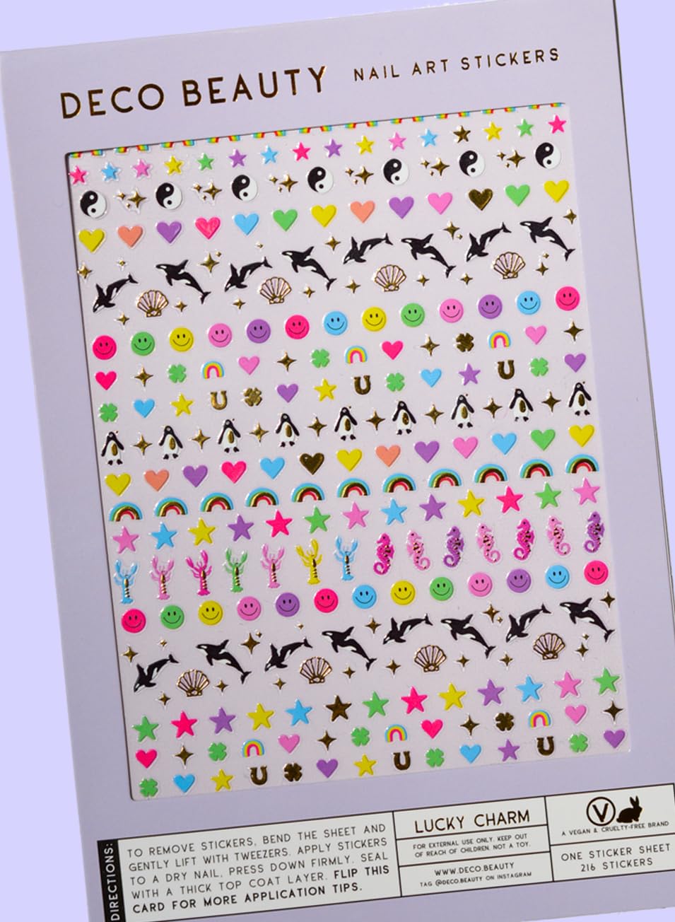 Deco Beauty 90s Baby - Super Thin & Easy-to-Apply Nail Art with The Cutest Designs - Durable & Long-Lasting Nail Art Stickers and Decals for Women, for DIY at-Home Manicures & Salon-Quality Nails