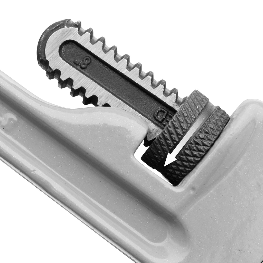 DURATECH 8-inch Heavy Duty Aluminum Straight Pipe Wrench, Adjustable Plumbing Wrench, Drop Forged, Exceed GGG standard