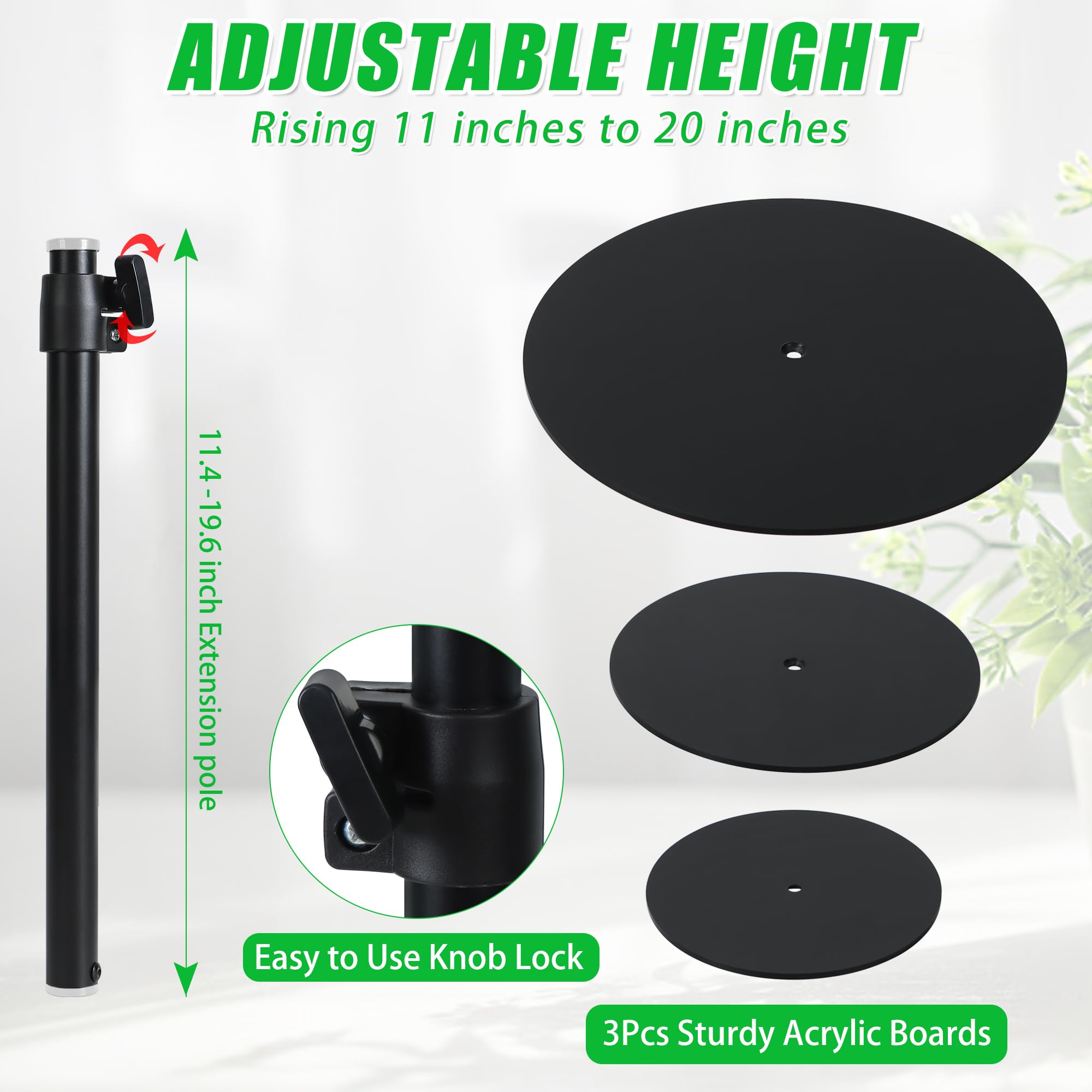 Adjustable Plant Risers for Inside Pots, 11-20" Rise Planter Insert Filler for Large Pots, Plant Lift Inserts Pot Risers for Indoor Outdoor Tall Taper Planter Container (6" 8" 10" Base Top, Set of 1)