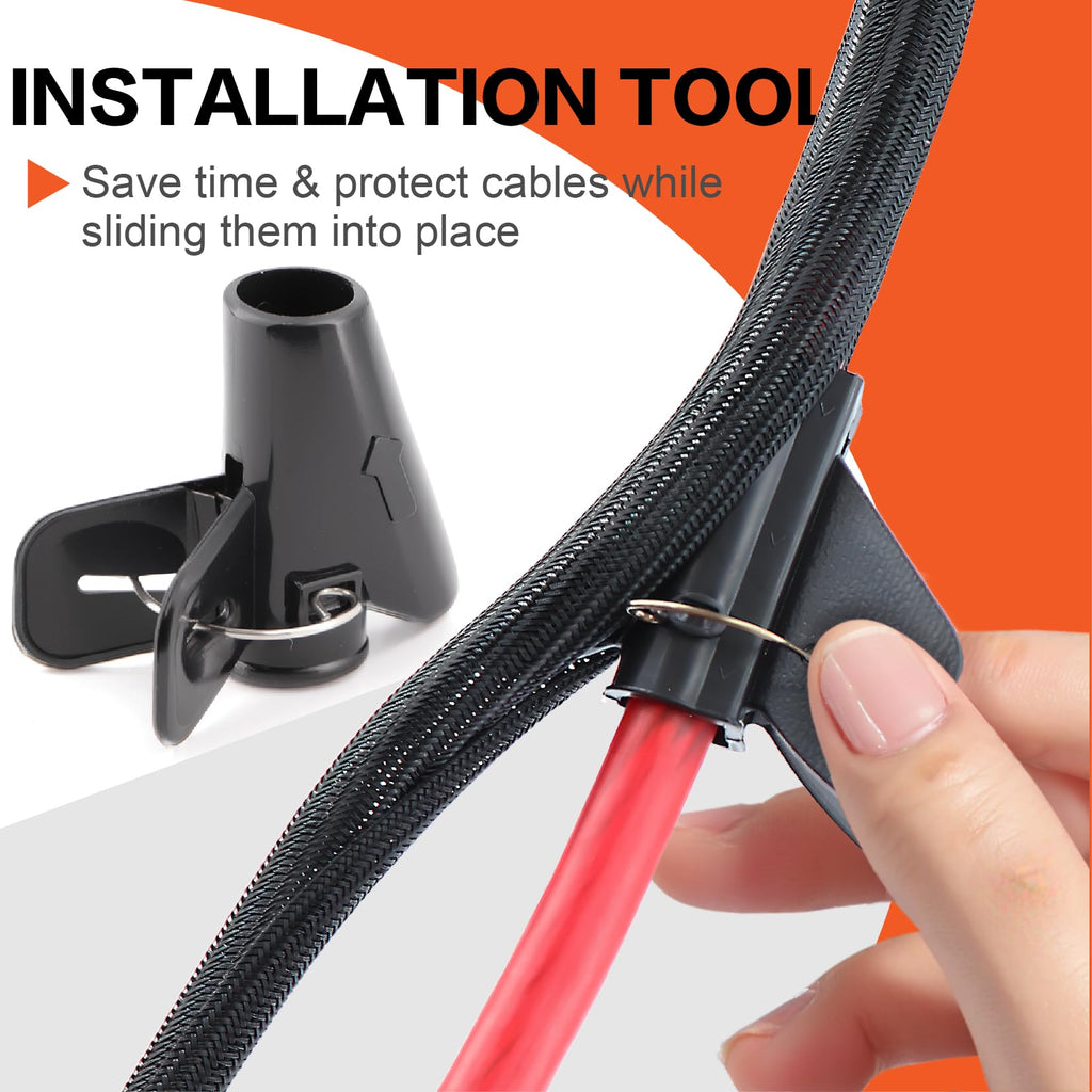4 Gauge Wire (50ft Each - Red/Black) Copper Clad Aluminum CCA with Cable Cutter,Lugs Terminal Connectors and Heat Shrink Tube - Battery Power/Ground Cable,Car Audio Speaker,RV Trailer Amp Wiring kit