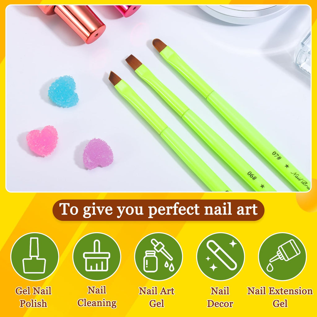 Nail Art Clean Up Brushes,Nail Brushes for Cleaning Polish Mistakes on the Cuticles, Acetone Resistant Nail Brush, Fingernail Cleaning Brushes for Nail Art and Designs (2 Pcs Round&Angled)