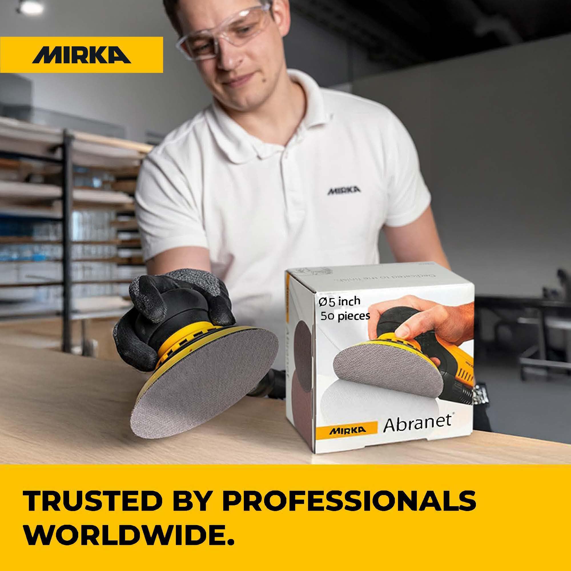 Mirka Abranet Sanding Mesh Discs 80 Grit 5 Inch Hook and Loop 50 Pcs | Hook and Loop, 50pcs, 9A-232-080