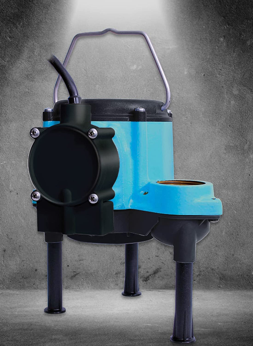 Little Giant 6-CIA 115 Volt, 1/3 HP, 2760 GPH Cast Iron Automatic Submersible Sump Pump with Integral Diaphragm Switch for Sump Systems, 10-Ft. Cord, Blue, 506158