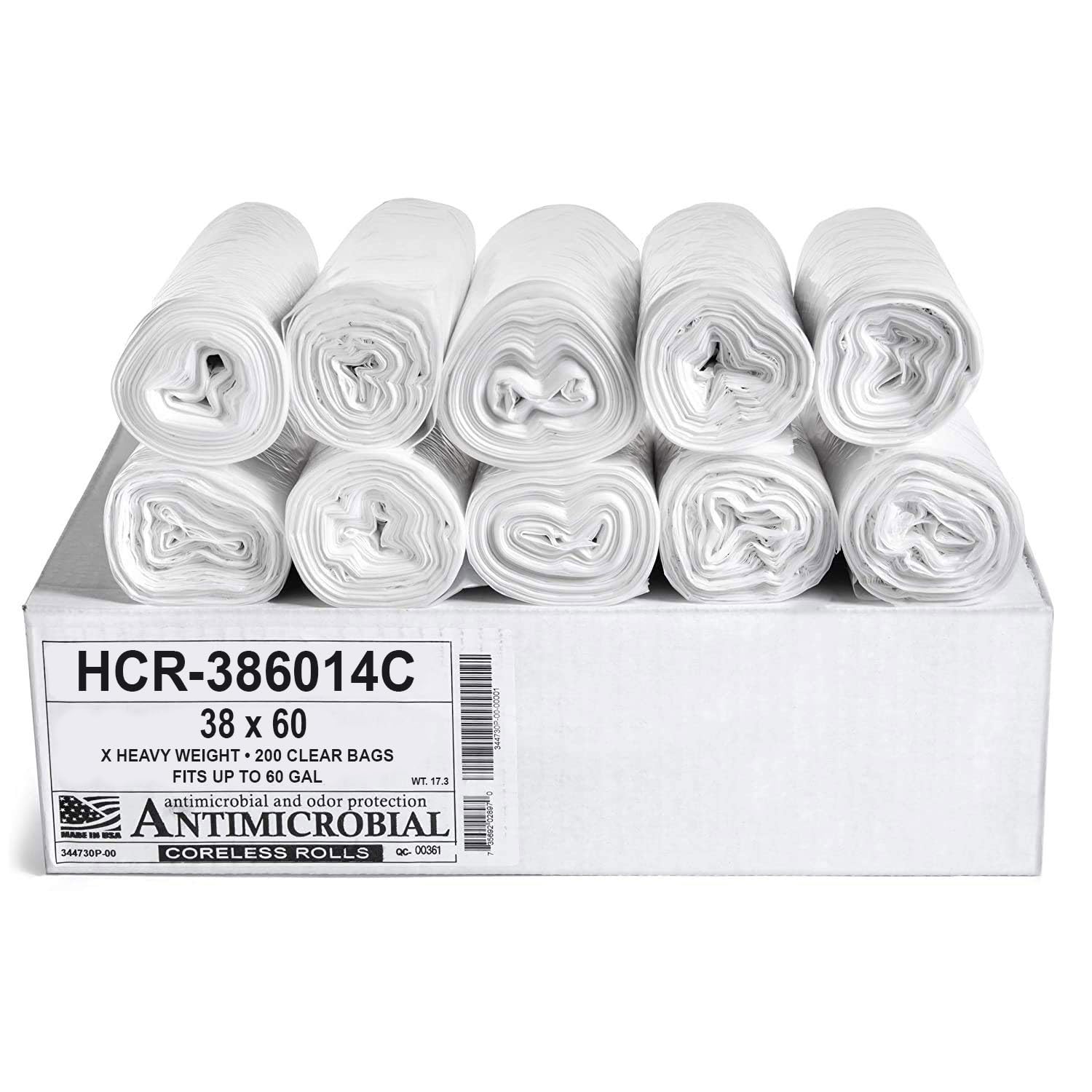 Aluf Plastics High Density Trash Bags, 10 Gallon, 4000 Count, 6 Micron (eq), 24" x 24", Black, for Bathroom, Office, Industrial, Commercial, Janitorial, Municipal, Recycling