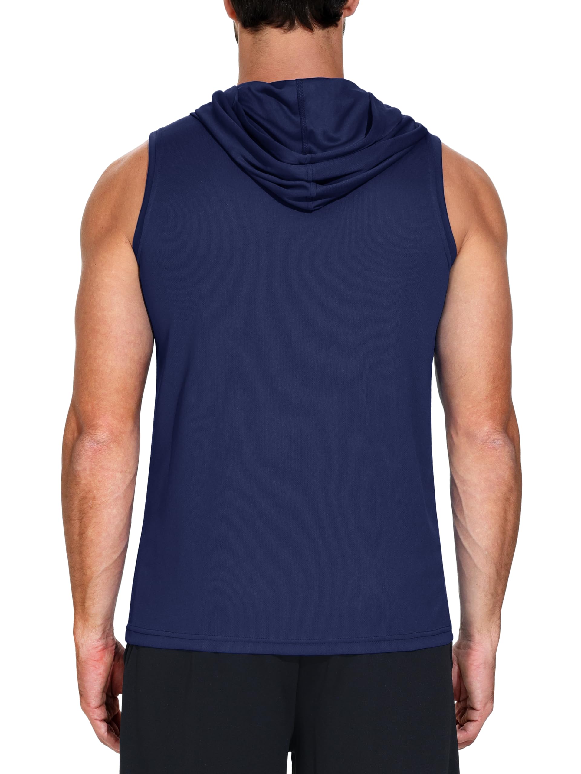 3 Pack Men's Dry Fit Moisture Wicking Tech Quick Dry Sleeveless Shirts Mesh Hoodie Active Athletic Tank Tops