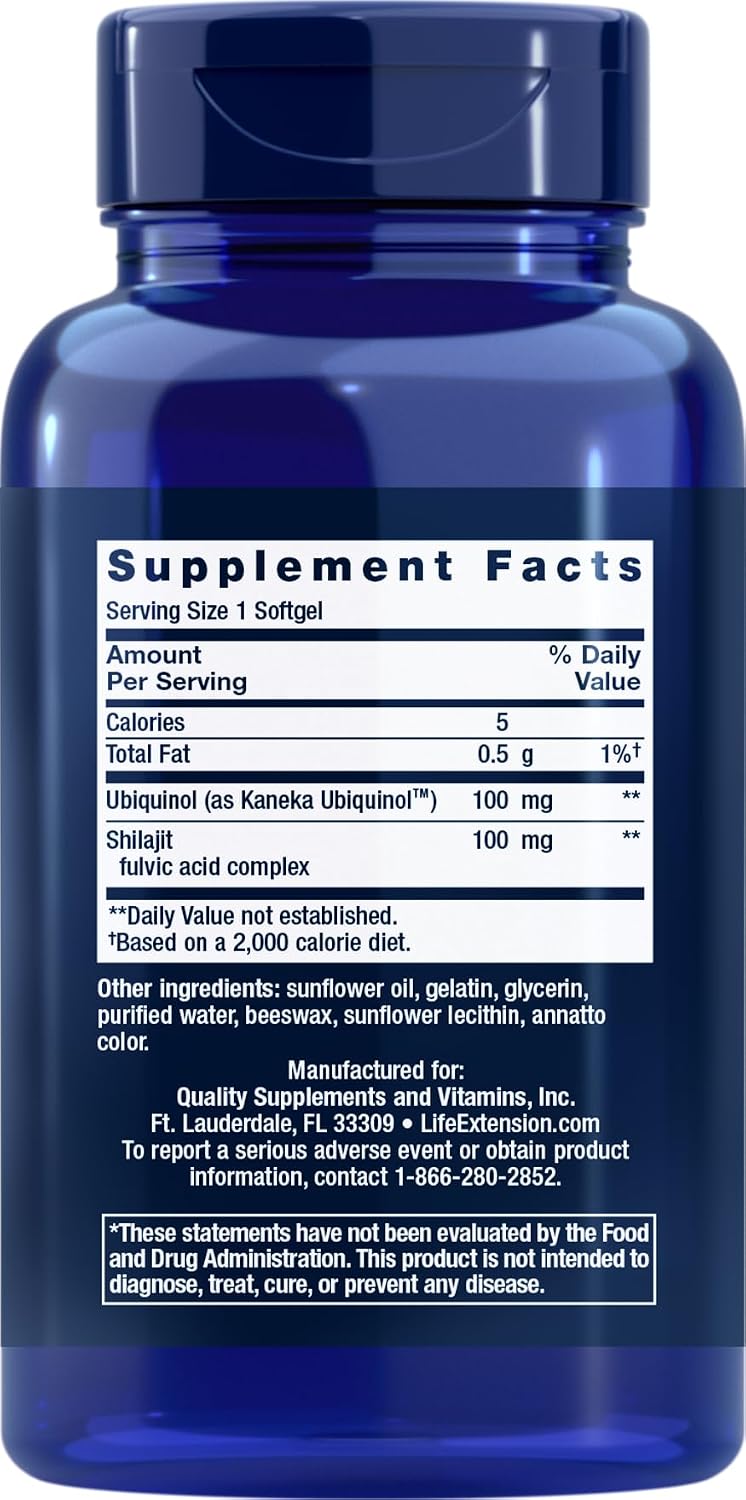 Life Extension COQ10 Super Ubiquinol 100mg with Enhanced Mitochondrial Support, 90 Softgels