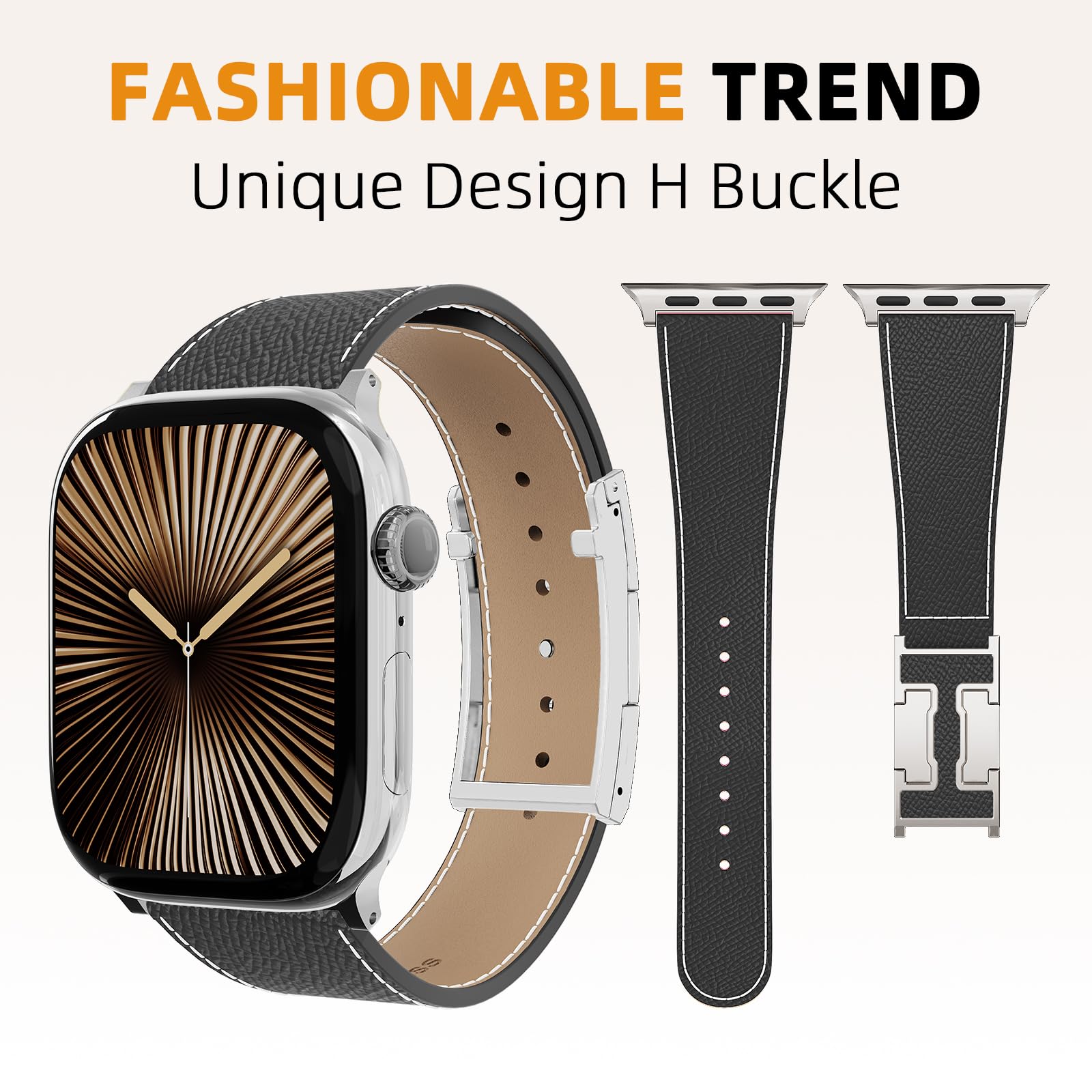 Designer Leather Band Compatible with Apple Watch 49mm46mm45mm44mm42mm41mm 40mm38mm for Women,Magnetic Buckle Replacement Strap for iWatch Ultra 3/2 /1 SE 3/2/1 Series 11/10/9/8/7/6/5/4/3/2/1
