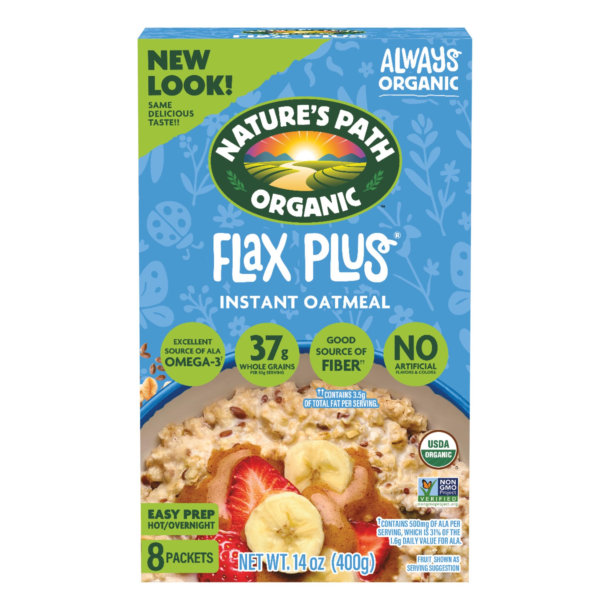 Natures Path, Oatmeal Pouches Apple Cinnamon Organic 8 Pack, 14 Ounce