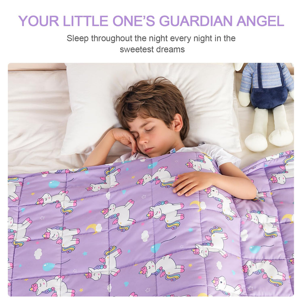 Mr. Sandman Weighted Blanket 3 Pounds Washable, Best for 20-40lb Breathable Cotton Heavy Blanket with Nontoxic Glass Beads - 36" x 48" Cute Cat