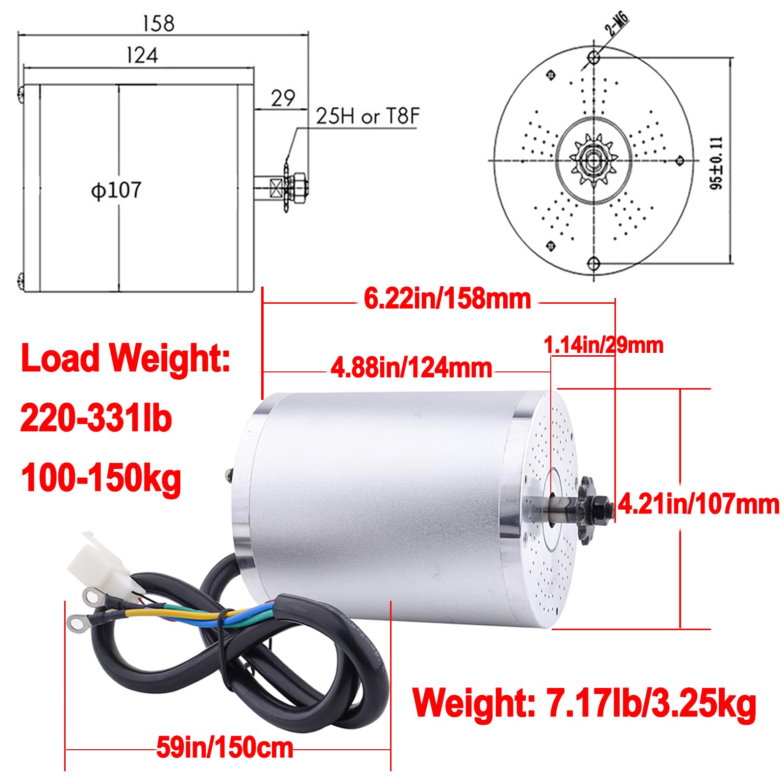 36V Motor Kit 1000W Electric Brushless DC Motor Kit 5.7N.M Go Kart Electric Motor 3100RPM Electric Dirt Bike Motor No Bracket BLDC Motor for Electric Scooter Ebike Controller Ebike Throttle with Key