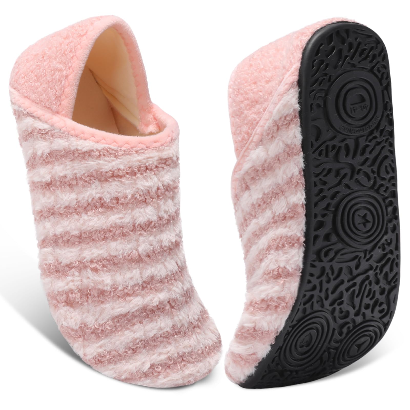 XIHALOOK House Slippers for Women Men Cozy Sock Shoes with Soft Rubber Sole Slip On for Indoor/Outdoor