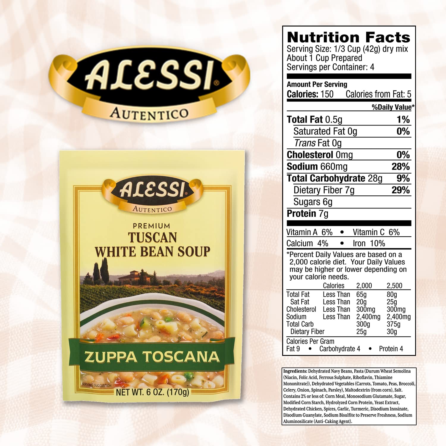 Alessi Autentico Premium Soups, Traditional Flavors, 6oz (Chicken Noodle, Pack of 6)