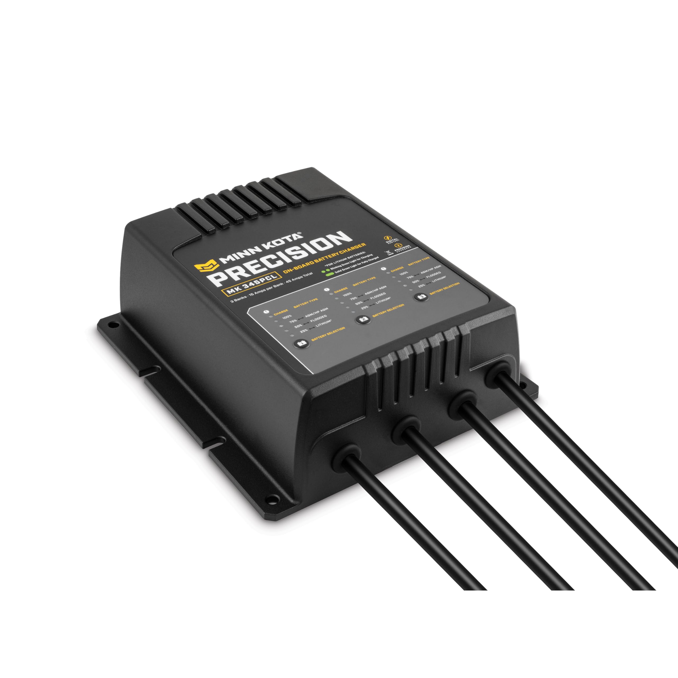 Minn Kota Precision MK-212PCL On-Board Marine Battery Charger – 2 Banks, 6 Amps Each