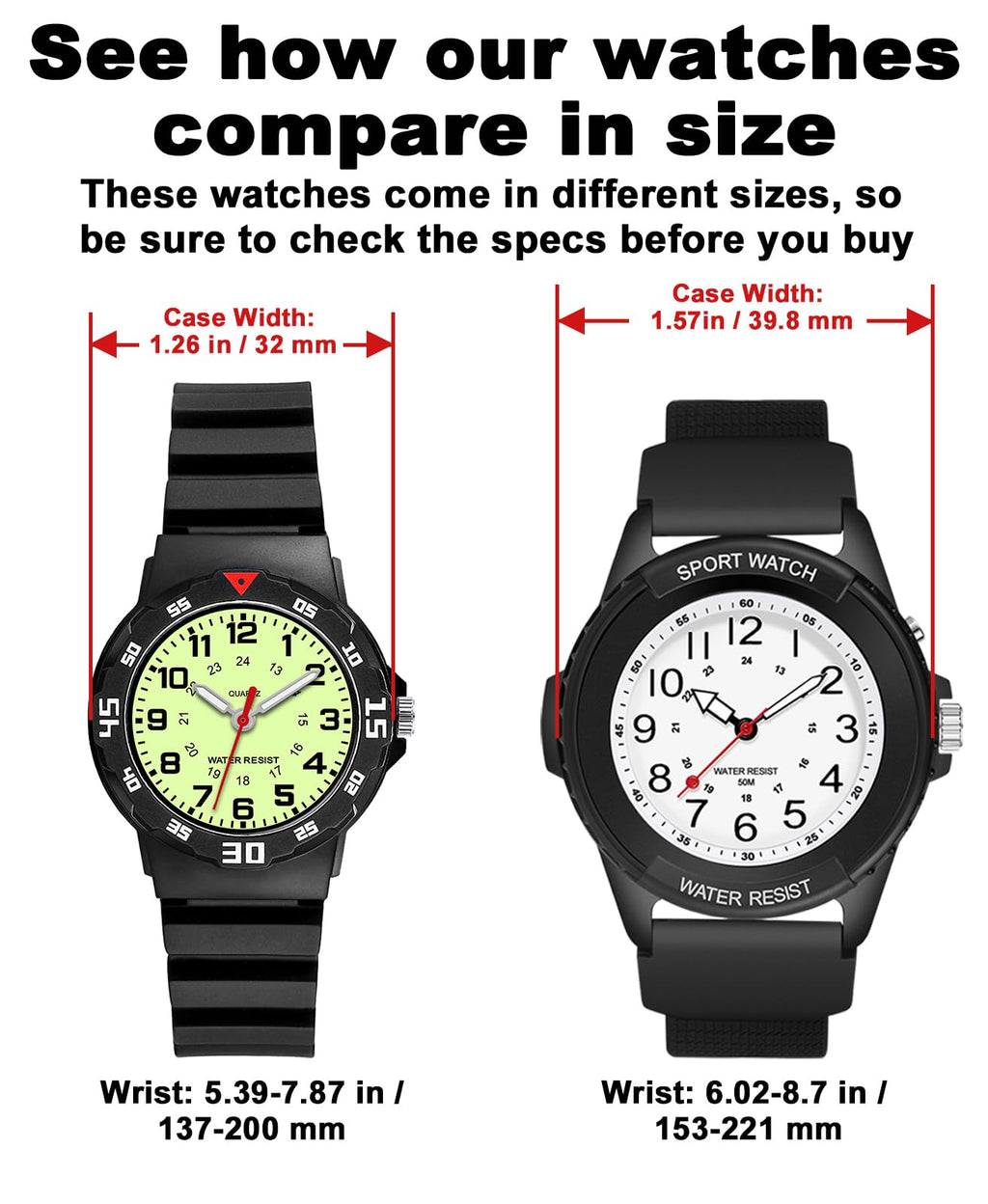 PROKING Waterproof Nurse Watch for Medical Professionals Students Women Men, Night Light, 12/24 Hour Military Time Easy to Read Dial, Second Hand Watch for Nursing Day Gifts