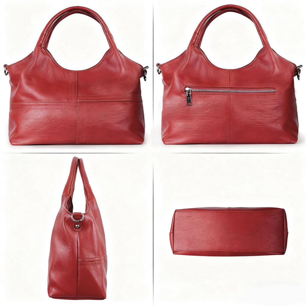 KOGTLA Medium Vegan Leather Purses for Women with Detachable Satchel Strap, Ladies Handbags, Tote Hobo Bags with Two-Handle