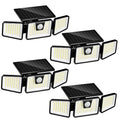 INCX 156 LED Solar Motion Lights Outdoor 2 Pack, 3 Heads Solar Security Lights with Motion Sensor IP65 Waterproof, Flood Lights for Wall, Patio, Garden, Porch, Garage White
