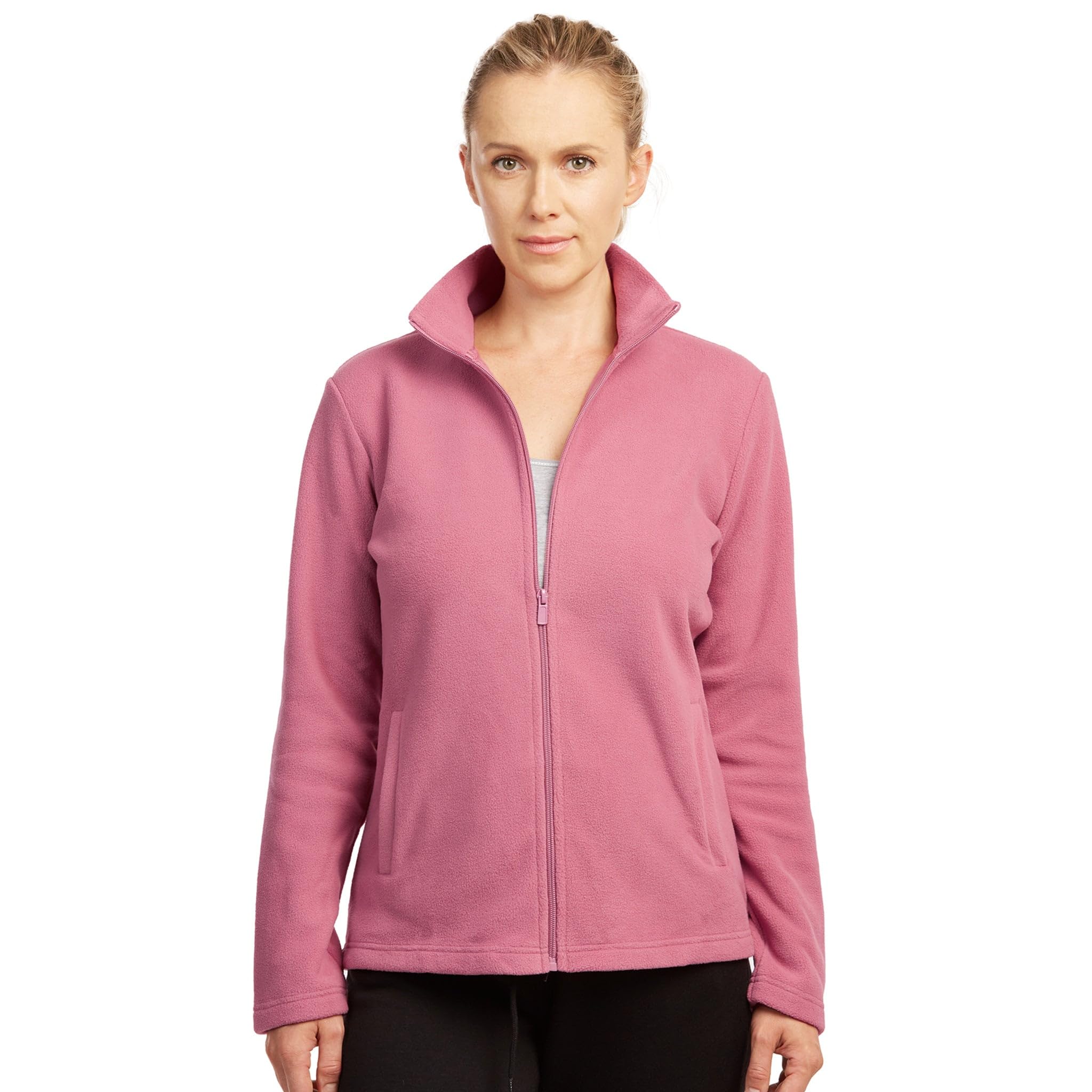 Sofra Women's Polar Fleece Full Zip Up Winter Jacket