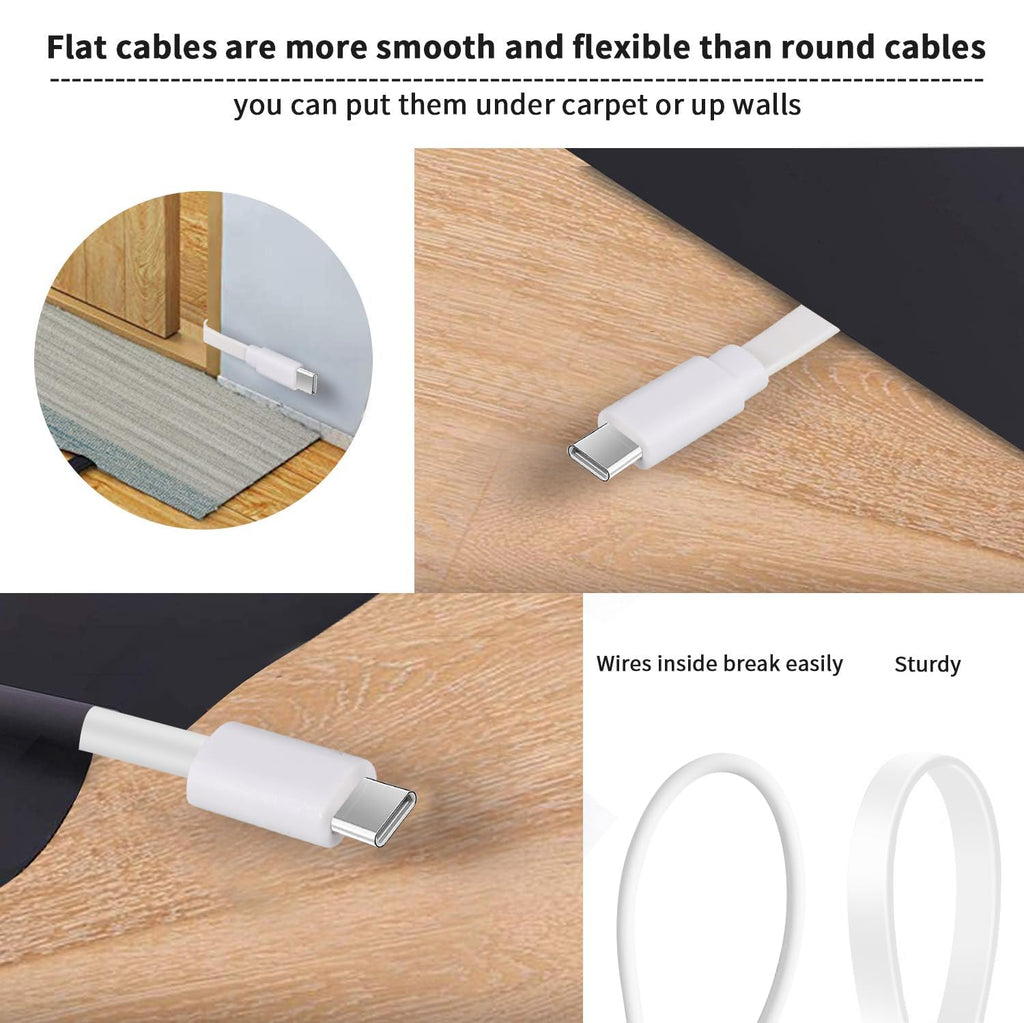 2 Pack 10FT Power Extension Cable Compatible with Wyze Cam v4/v3/OG,Wyze Cam Pan v3/v4,Blink,eufy,NestCam Indoor,Amazon Cloud Camera,USB A to USB C (Black)