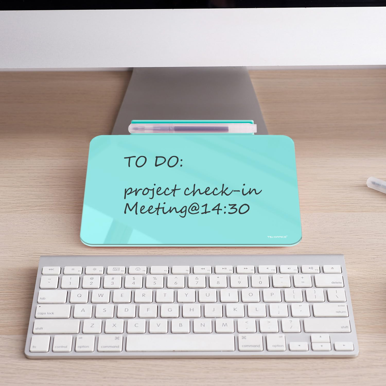 TSJ OFFICE Small Desktop Whiteboard - Glass Dry Erase Board 8 X 6 Inches Tabletop Easel Whiteboard with Stand, Desk Board Buddy for Artist, Teacher and Student