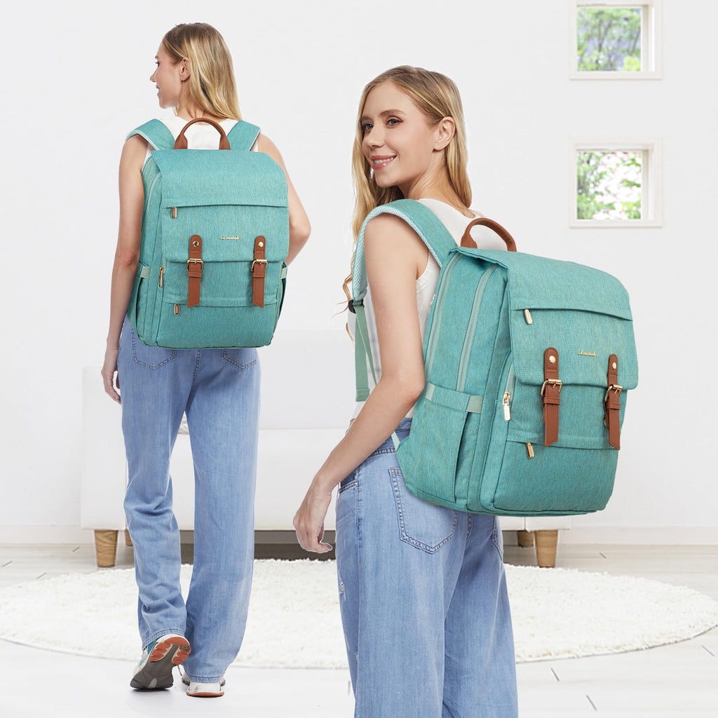 LOVEVOOK Laptop Backpack for Women, 15.6 Inch Vintage Travel Backpack Purse – Airline Approved Large Computer Bag, Lightweight for Nurse Teacher