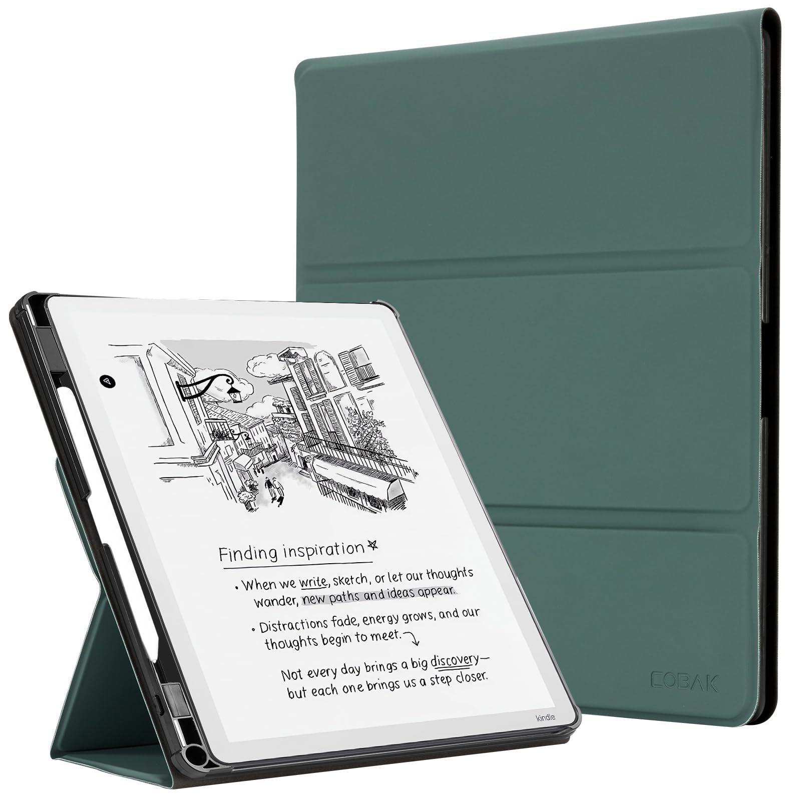 CoBak Stand Case for Kindle Scribe - Premium Folio Leather Cover with Pen Holder, Auto Sleep/Wake - Compatible with 10.2 Inch Kindle Scribe (2022/2024 Release)