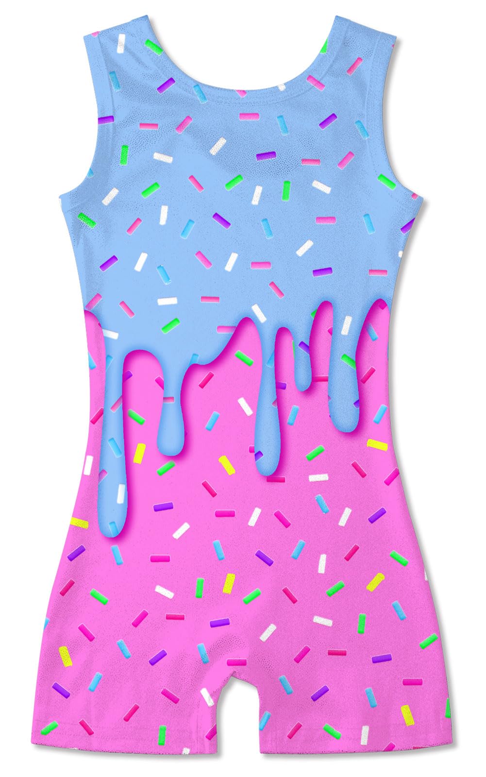 Funnycokid Gymnastics Leotards for Girls with Shorts Sparkly Kids Biketards Dance Unitard 3-10 Years