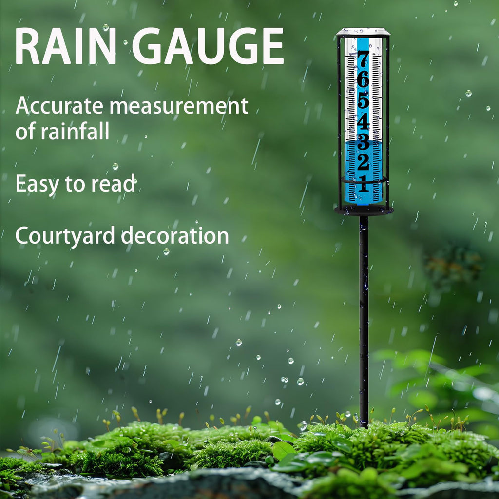 Weather Station with Rain Gauge Outdoor, Home Weather Stations Wireless Indoor Outdoor with Digital Rain Gauges, Thermometer, Barometer, Hygrometer, Atomic Clock, Weather Forecast, with 3 Sensor