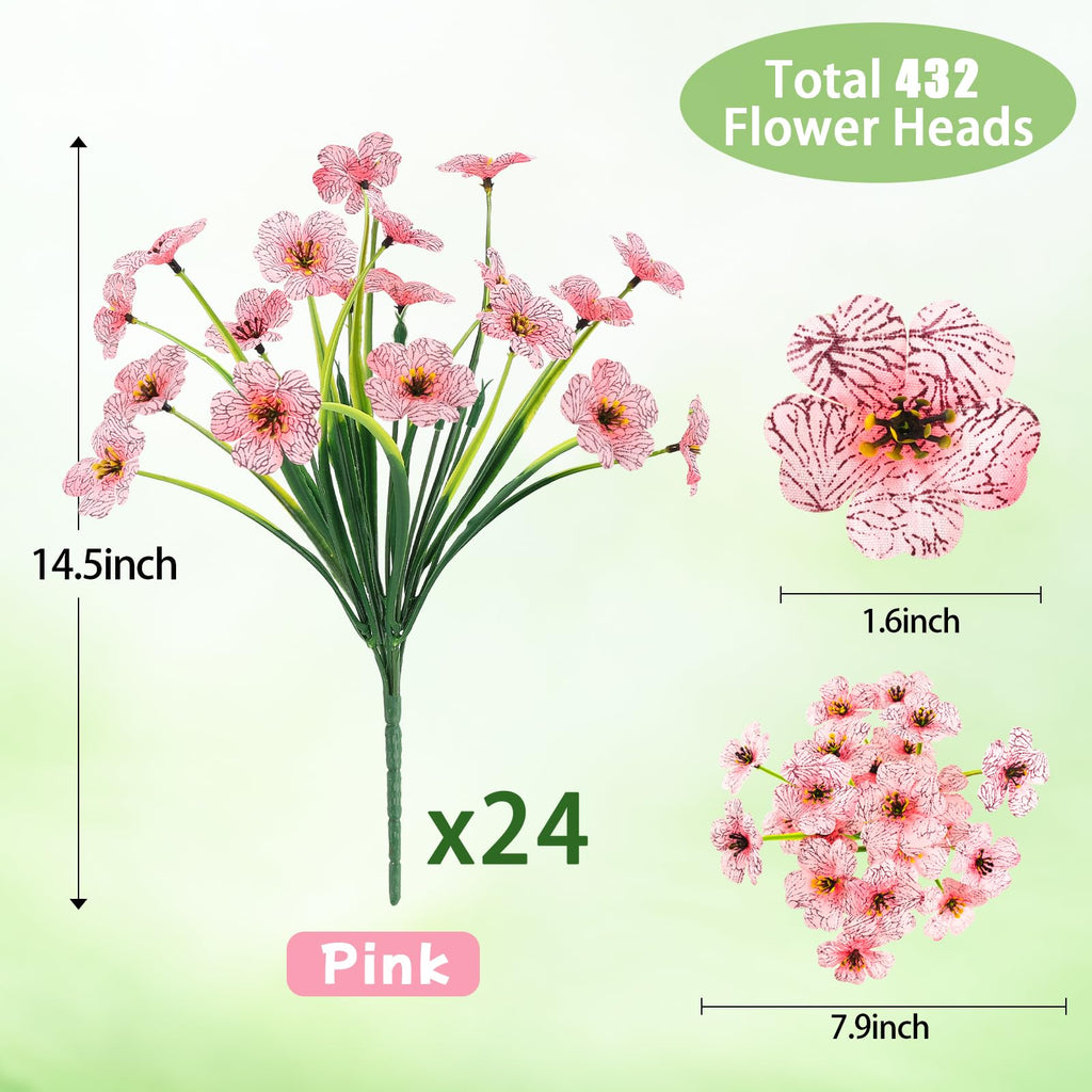 MACTING 12 Bundles Artificial Fall Lavender Flowers for Outdoors, UV Resistant Fake Outdoor Plants, Faux Autumn Greenery Shrubs for Planters Porch Patio Garden Yard Outside Thanksgiving Decorations