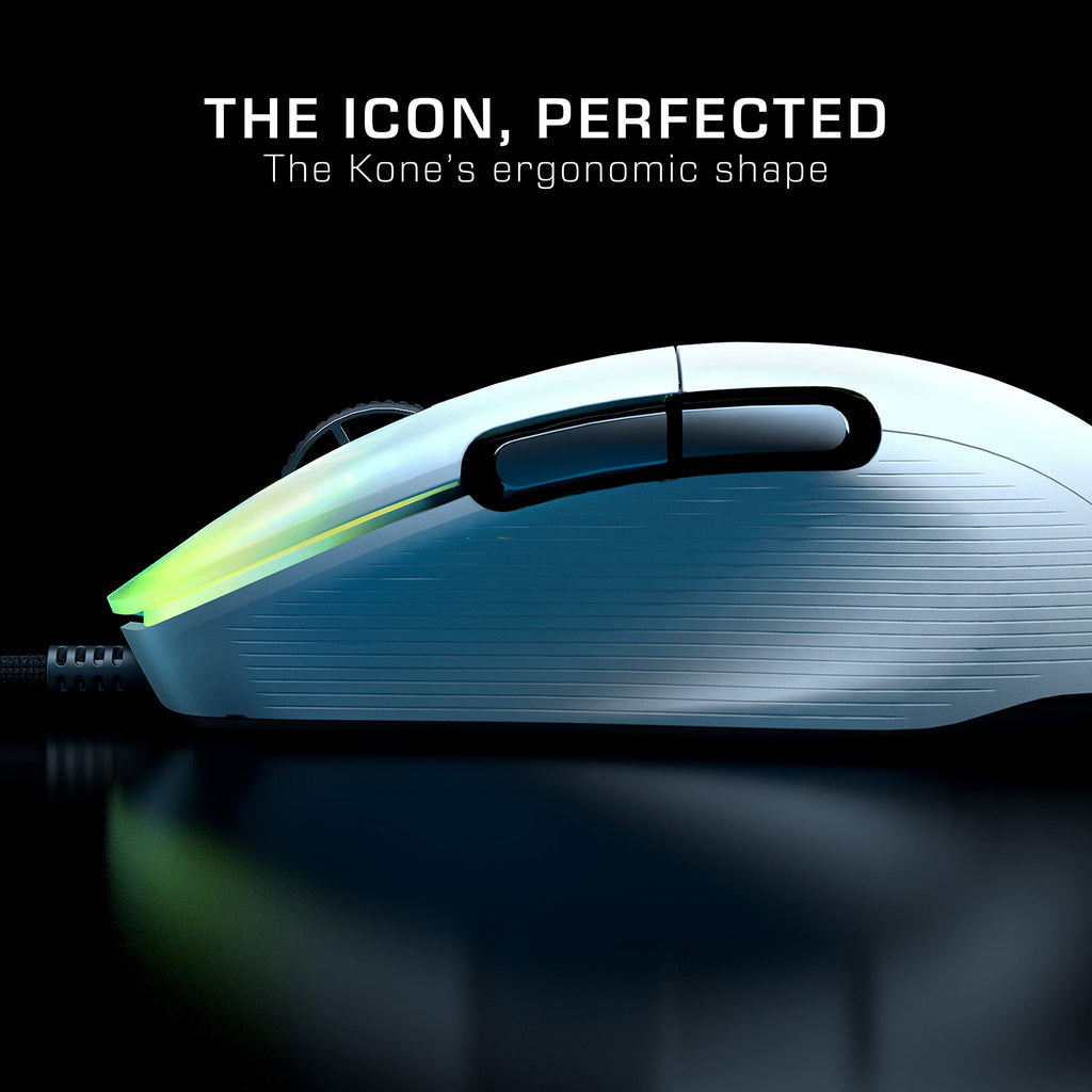 ROCCAT Kone AIMO Remastered PC Gaming Mouse, Optical, RGB Backlit Lighting, 23 Programmable Keys, Onboard Memory, Palm Grip, Owl Eye Sensor, Ergonomic, LED Illumination, Adjustable to 16,000 DPI-Black