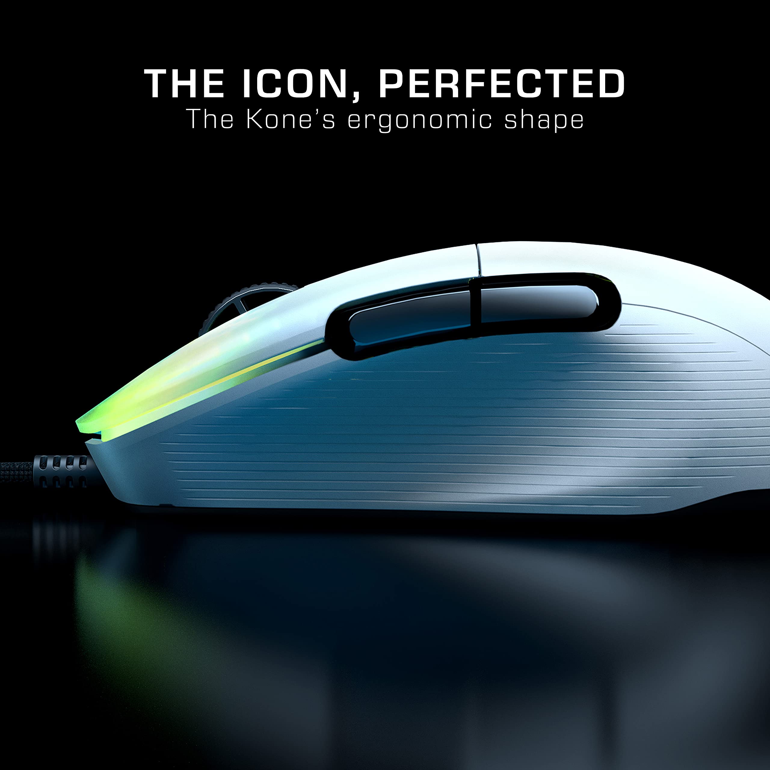 ROCCAT Kone AIMO Remastered PC Gaming Mouse, Optical, RGB Backlit Lighting, 23 Programmable Keys, Onboard Memory, Palm Grip, Owl Eye Sensor, Ergonomic, LED Illumination, Adjustable to 16,000 DPI-Black