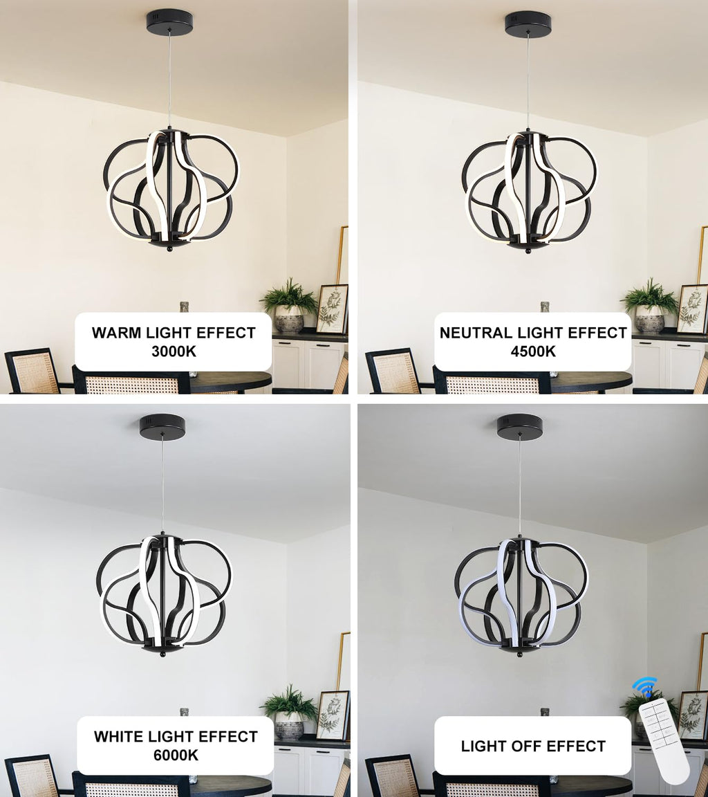 Modern Gold LED Chandelier with Remote Control, Dimmable LED Chandelier with 3 Color Temperature,8 Lights Hanging Pendant Lights for Dining Room Foyer Entryway Kitchen Living Room