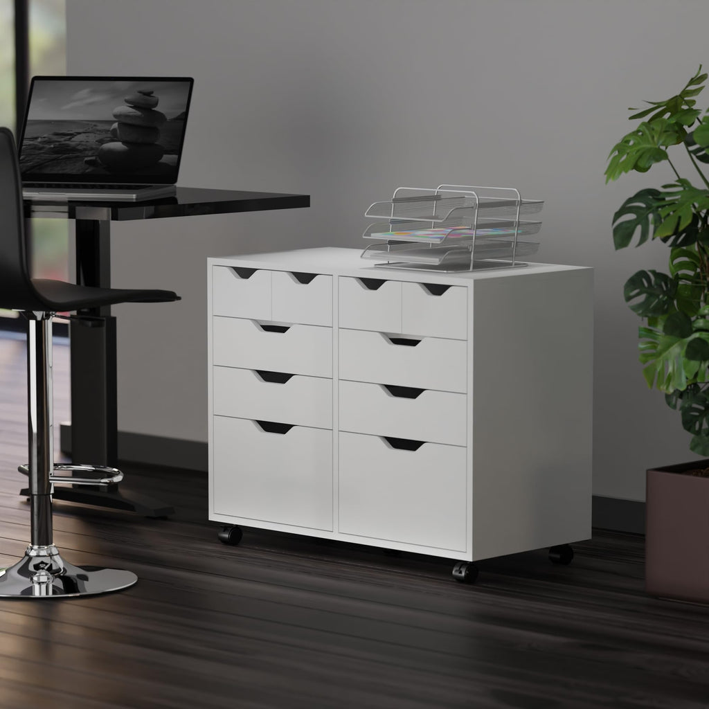 Winsome Halifax Mobile Storage Cabinet with Doors & Drawers, Stylish & Functional Home Storage Cabinet for Filing, Kitchen Organization, Moveable Furniture for Office, Dorms, Apartments