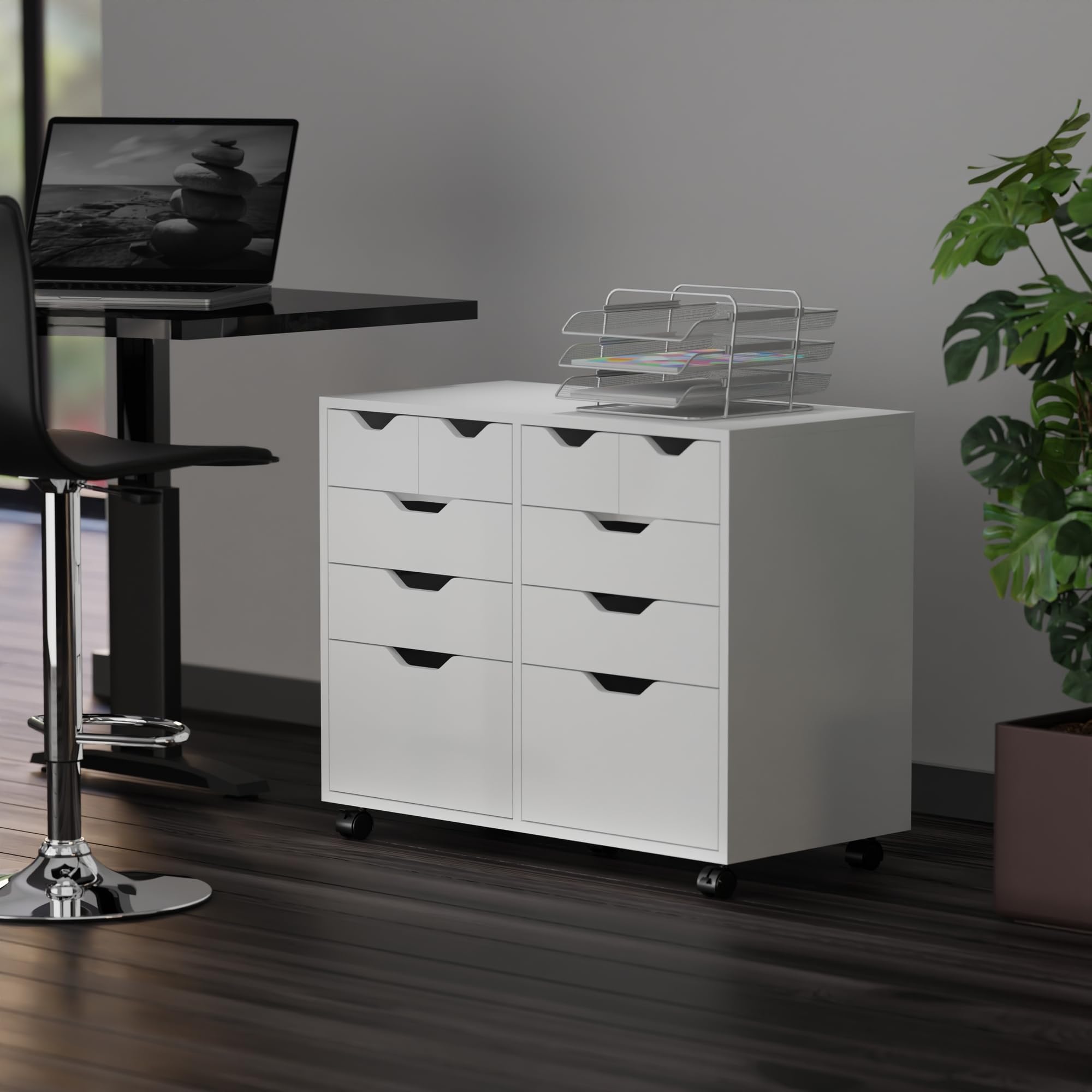 Winsome Halifax Mobile Storage Cabinet with Doors & Drawers, Stylish & Functional Home Storage Cabinet for Filing, Kitchen Organization, Moveable Furniture for Office, Dorms, Apartments