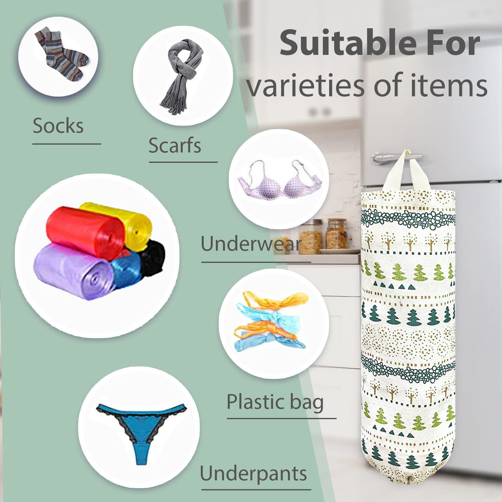 Plastic Bag Holder，Reusable Grocery Bag Holder，Wall Mount Plastic Bag Organizer Shopping Bags Carrier，Washable Large Grocery Bag Storage Dispenser for Home Kitchen Travelling Decor, 1 Pack，Alpaca