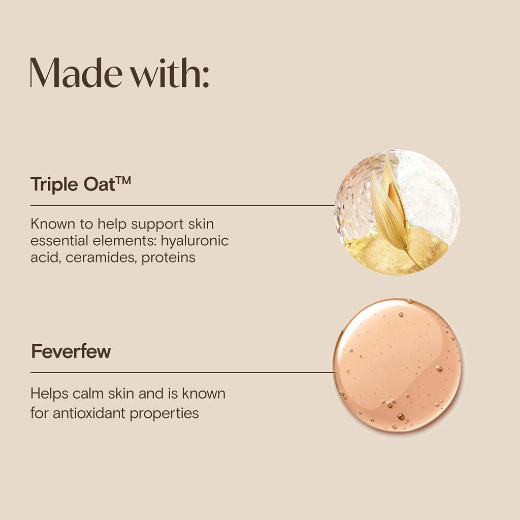 Aveeno Calm + Restore Triple Oat Hydrating Face Serum for Sensitive Skin, Gentle Lightweight Hydrating Serum for Face Instantly Smooths Skin, Non-Comedogenic, Hypoallergenic, Fragrance-Free