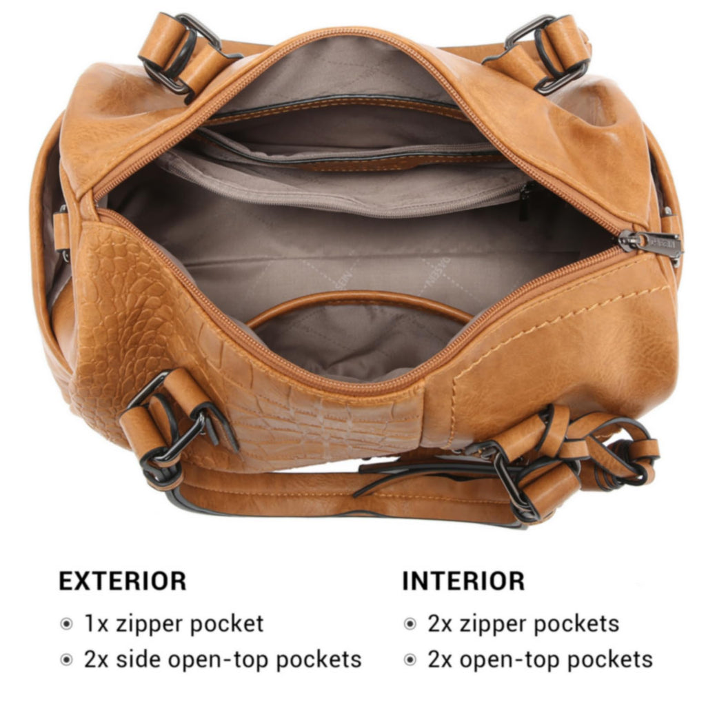 Dasein Women Soft Vegan Leather Barrel Bags Large Hobo Top Handle Work Totes Satchel Handbags Shoulder Purse