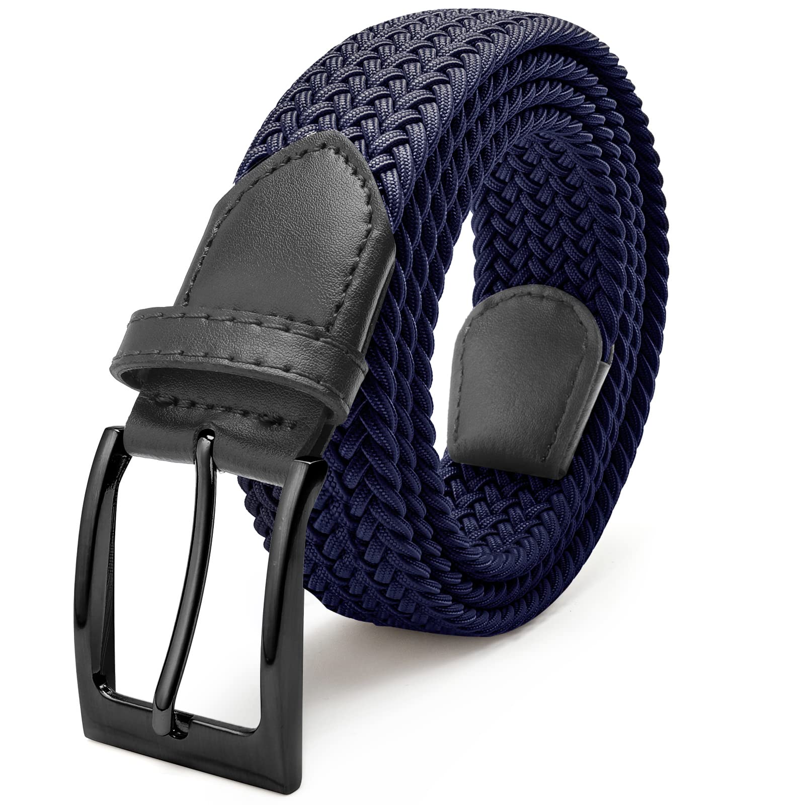 FAIRWIN Men's Golf Belt, Stretch Braided Elastic Woven Casual Jeans Belts 1 3/8" Nylon Web Work Belts for Men