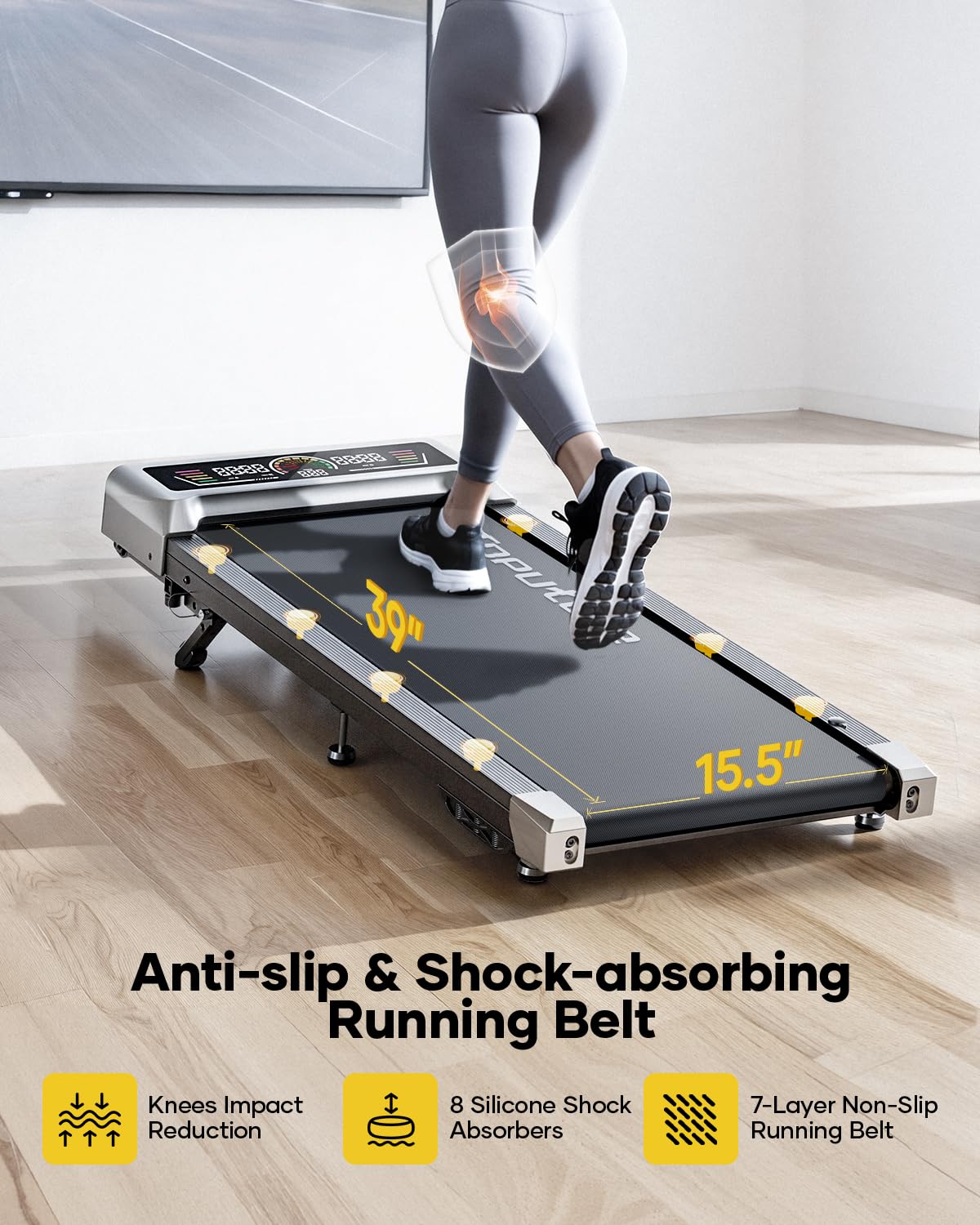 TOPUTURE Walking Pad with Incline, 2 in 1 Treadmills for Home & Office, Under Desk Treadmill, 2.5HP Portable Compact Treadmill with Remote Control, APP & LED Display, Installation-Free
