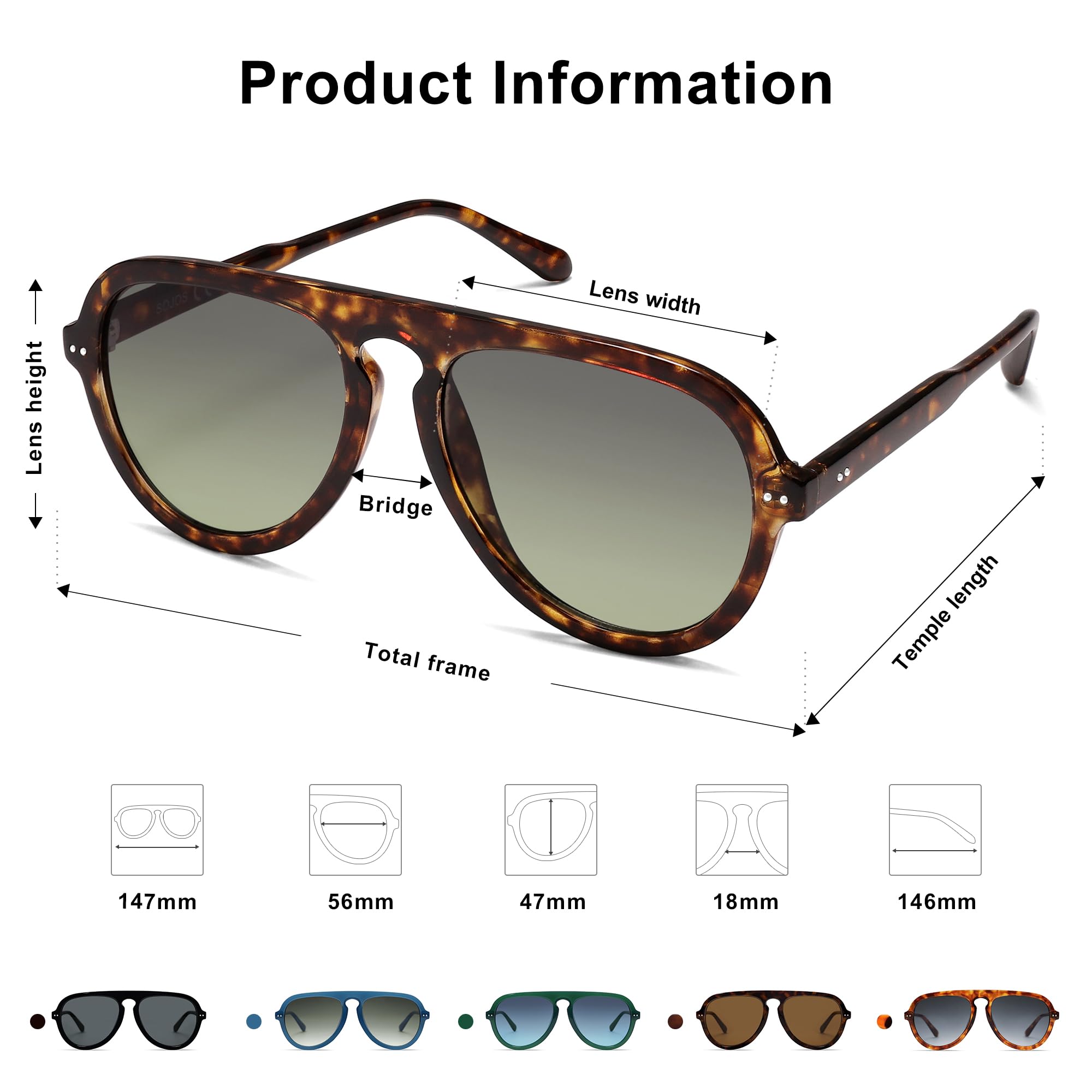 SOJOS Retro Aviator Sunglasses Womens Mens Vintage Plastic Frame Shades Lentes De Sol Para Mujer SJ2255