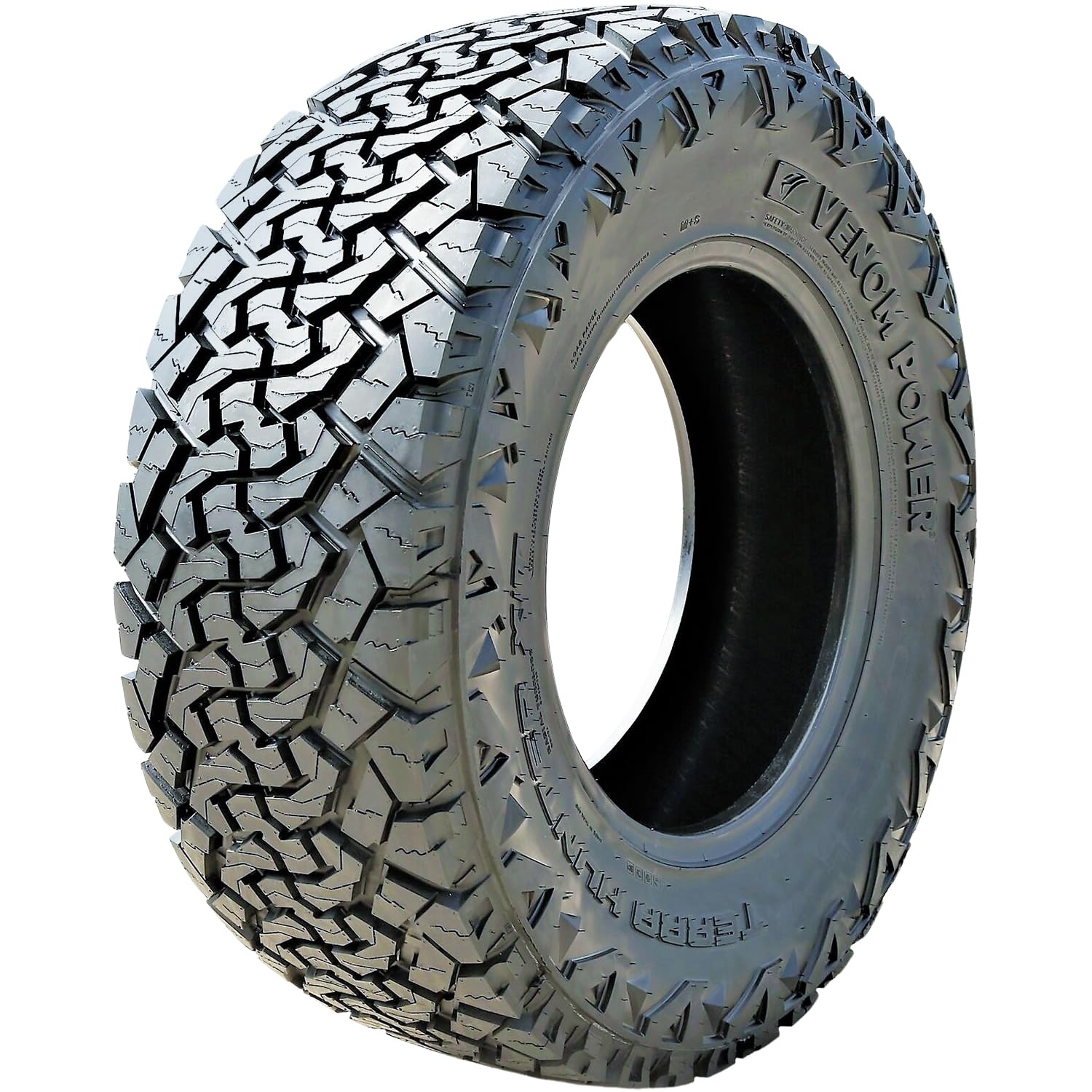 Venom Power Terra Hunter X/T XT All-Terrain Mud Light Truck Radial Tire-33X12.50R20LT 33X12.50X20 33X12.50-20 119R Load Range F LRF 12-Ply BSW Black Side Wall