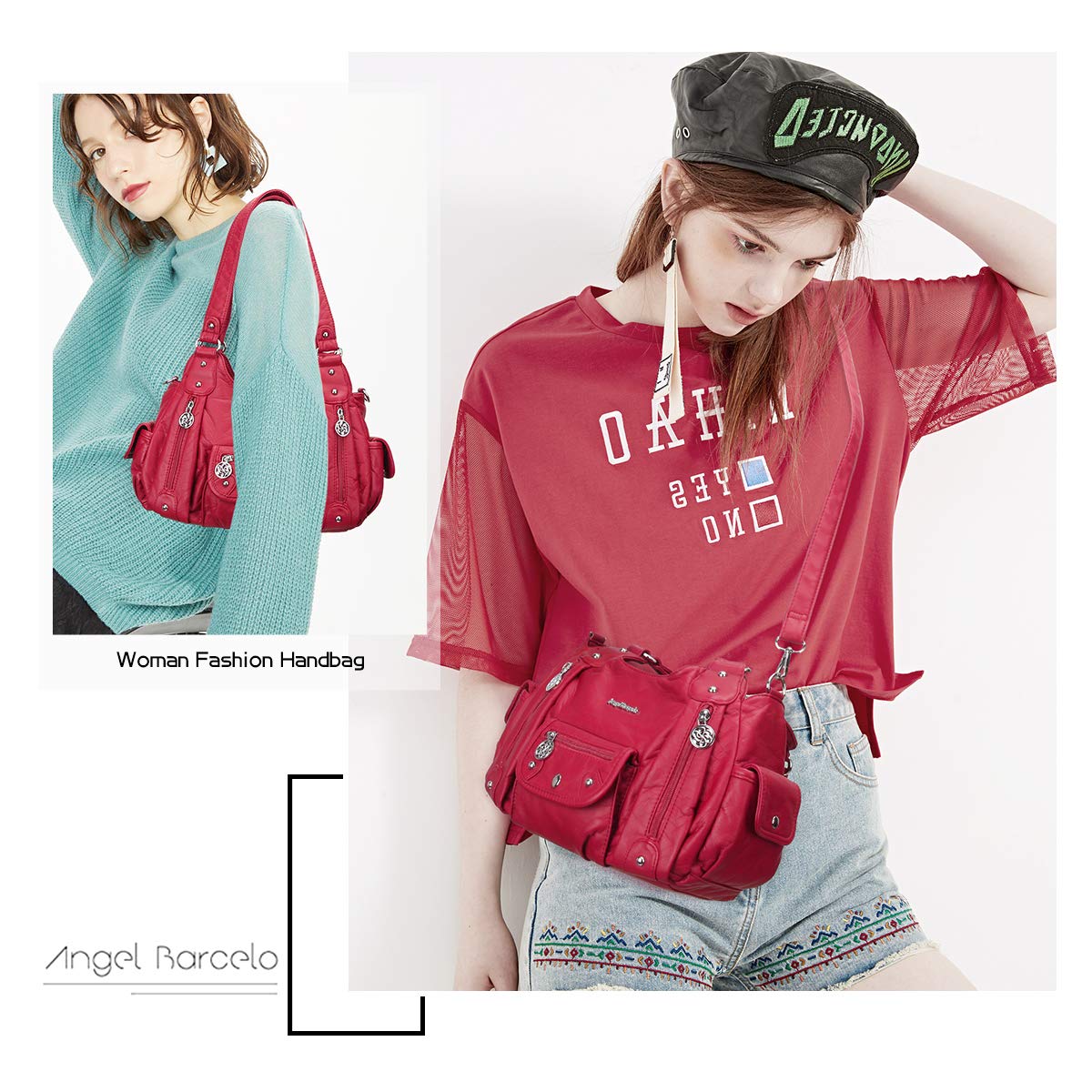 Angel Barcelo Purses for Women Soft PU Leather Shoulder Bag Crossbody Purse and Handbags