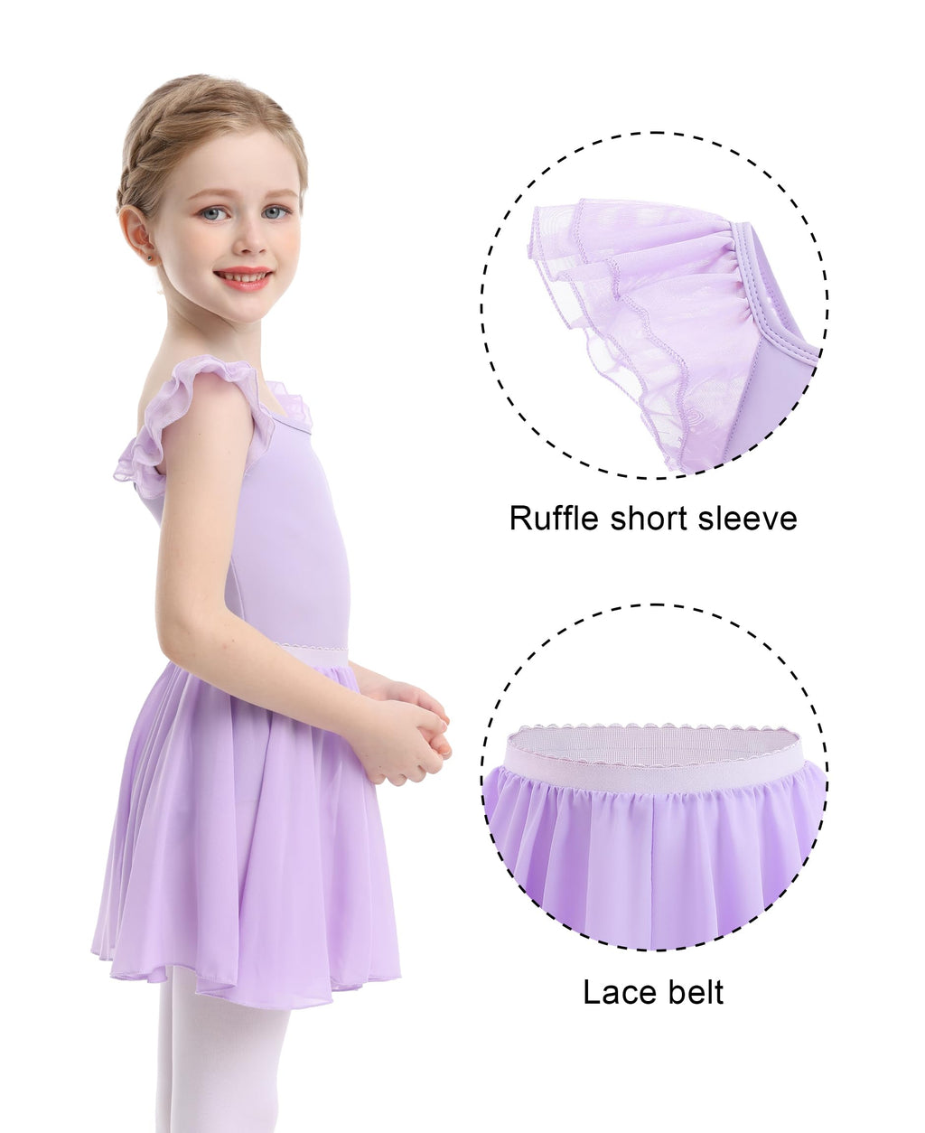 Mecceos Ballet Leotards for Girls Toddler Dance Leotards Short/Long Sleeve Skirt Ballerina Outfits