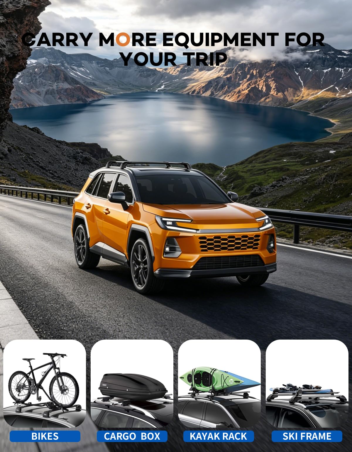 Wonderdriver 300lbs Roof Rack Cross Bars Compatible with Audi Q3 2012-2018, Heavy Duty Aluminum Lockable Roof Rails Crossbars Black Rooftop Cargo Carrier Luggage