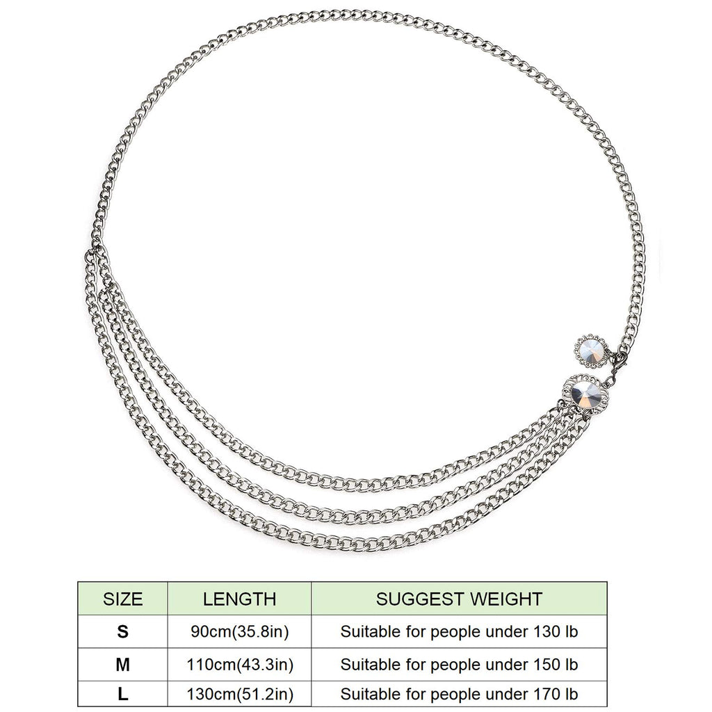 Glamorstar Multilayer Metal Waist Chain Dress Belts Metal Belt for Women