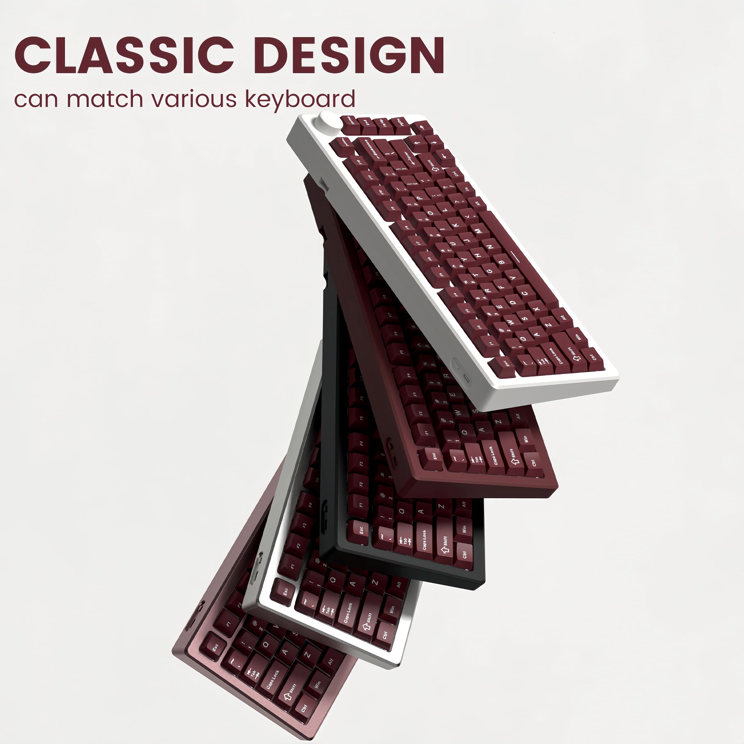 dagaladoo Black Topographic keycaps Double Shot PBT keycaps Shine Through Keyboard Keys Side Printed Key caps Cherry Profile Custom keycap Set for100%, 75%, 65%, 60% US Layout Mechanical Keyboard