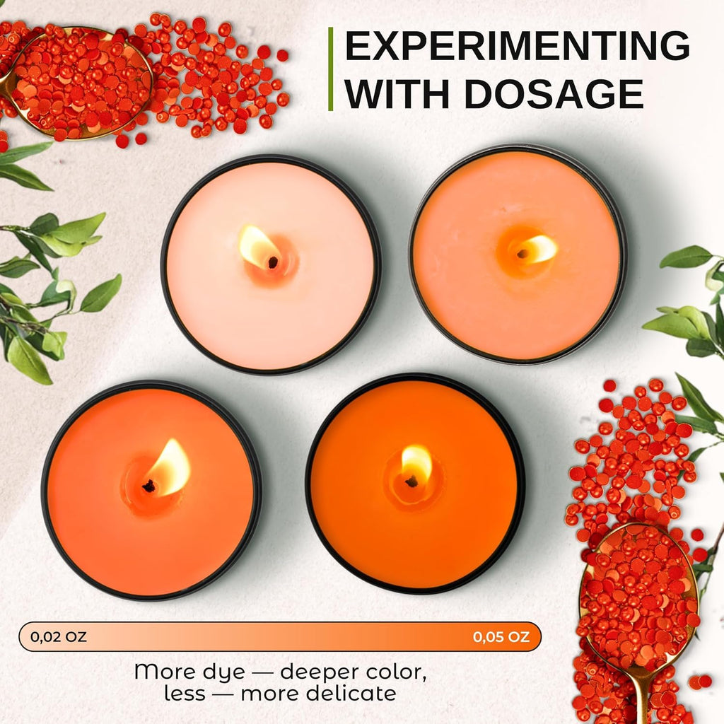 Liquid Candle Wax Dye for Soy Candle Making - 16 Popular Candle Dye Coloring Set - Premium Liquid Candle Wax Coloring - Highly Concentrated Candle Colors
