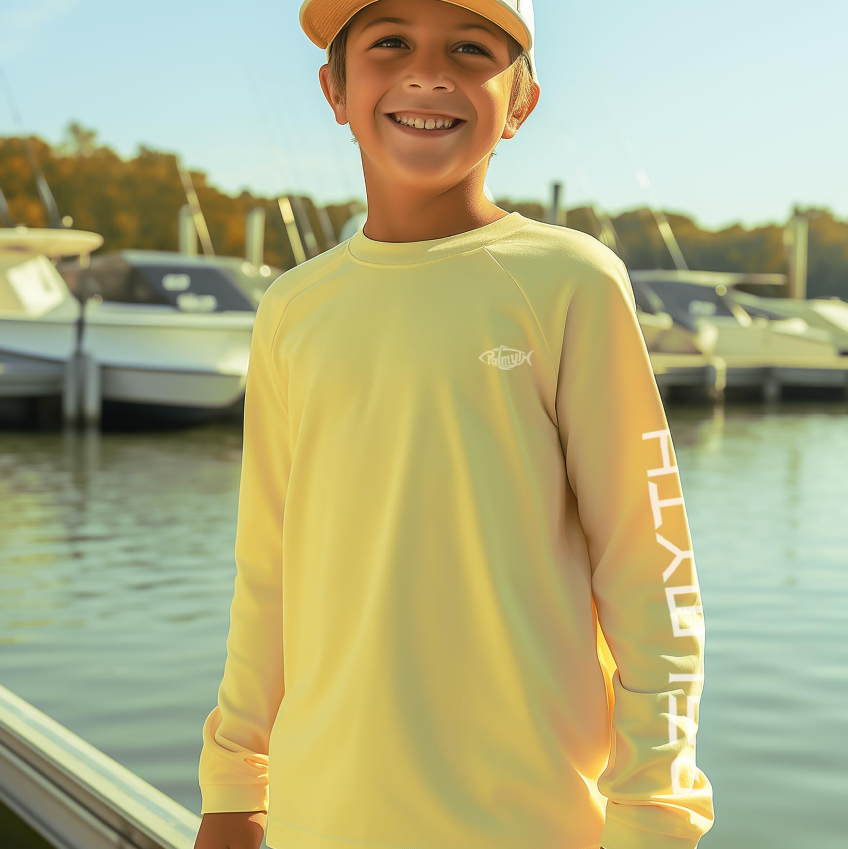 Palmyth Boys Fishing Shirt Youth Long Sleeve T-Shirt UPF 50+ Sun Protection