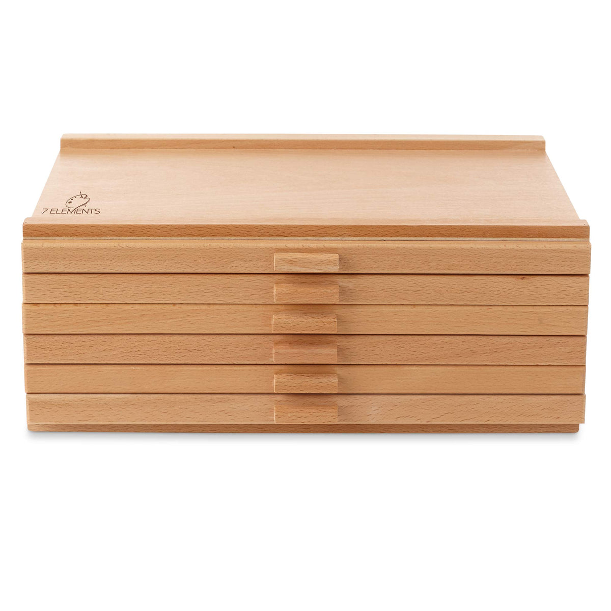 7 Elements 3 Drawer Wooden Artist Storage Supply Box for Pastels, Pencils, Pens, Markers, Brushes and Tools